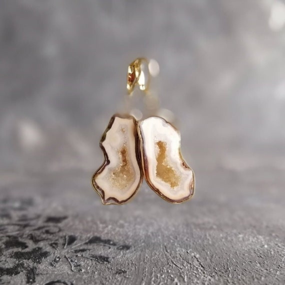 Geode Earrings Large Brown Druzy Agate Geode Earrings One Of Kind Gold Lever Back Earrings Gifts For Her