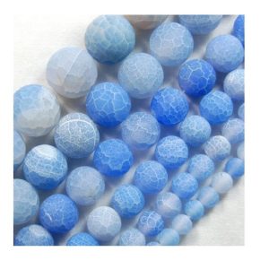 Natural Matte Frosted Light Blue Fire Crackle Agate beads, 4mm 6mm 8mm 10mm 12mm 14mm 16mm Stone Round Jewelry Gemstone Beads Jewelry making | Natural genuine round Gemstone beads for beading and jewelry making.  #jewelry #beads #beadedjewelry #diyjewelry #jewelrymaking #beadstore #beading #affiliate #ad