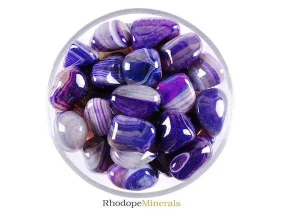 Purple Agate Tumbled Stone, Purple Agate, Tumbled Stones, Violet Agate, Stones, Crystals, Rocks, Gifts, Gemstones, Gems, Zodiac Crystals