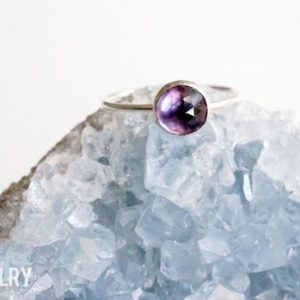 6mm alexandrite ring.  sterling silver ring. dainty gem ring. stacking ring. color changing rose cut alexandrite gem ring | Natural genuine Gemstone rings, simple unique handcrafted gemstone rings. #rings #jewelry #shopping #gift #handmade #fashion #style #affiliate #ad