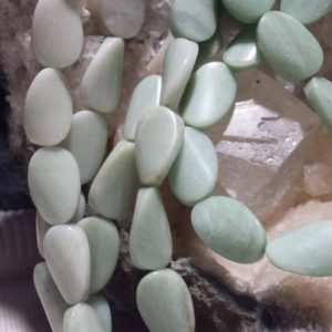 Amazonite Smooth Center Drilled Twist Oval Beads, Amazonite Gemstone Beads, Green Gemstone Beads, Full Strand, 20mm x 13mm, | Natural genuine beads Gemstone beads for beading and jewelry making.  #jewelry #beads #beadedjewelry #diyjewelry #jewelrymaking #beadstore #beading #affiliate #ad