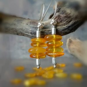 Shop Amber Jewelry! Honey Amber Earrings, No Treatment Baltic Amber Jewelry, Sterling Silver Earrings, Natural Organic Jewelry, Everyday Earrings, Gifts For Her | Natural genuine Amber jewelry. Buy crystal jewelry, handmade handcrafted artisan jewelry for women.  Unique handmade gift ideas. #jewelry #beadedjewelry #beadedjewelry #gift #shopping #handmadejewelry #fashion #style #product #jewelry #affiliate #ad