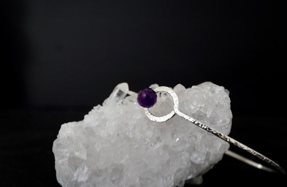 2 Ct Amethyst Orbit Bangle | February Birthstone | 14kt Gold Filled Or Sterling Silver | 6th Wedding Anniversary Gift | February Bday Gift