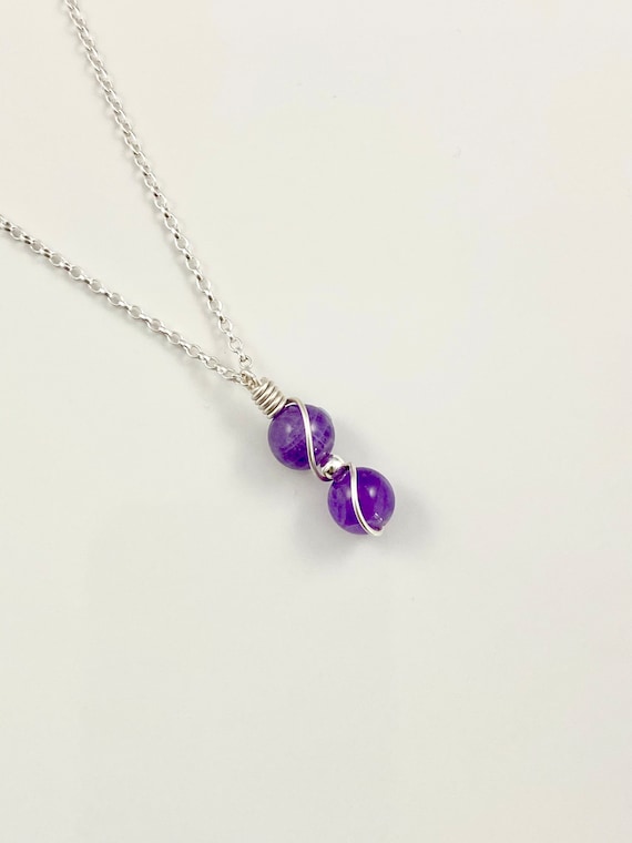 February Birthstone, Amethyst Necklace With 925 Sterling Silver, Genuine Amethyst, February Birthday
