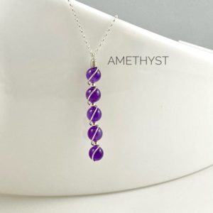 Shop Amethyst Necklaces! Amethyst Necklace Sterling Silver, February Birthstone, Purple Necklace | Natural genuine Amethyst necklaces. Buy crystal jewelry, handmade handcrafted artisan jewelry for women.  Unique handmade gift ideas. #jewelry #beadednecklaces #beadedjewelry #gift #shopping #handmadejewelry #fashion #style #product #necklaces #affiliate #ad