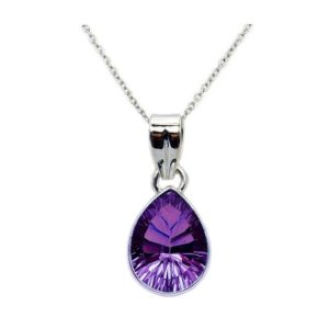 Shop Amethyst Necklaces! Teardrop Amethyst Sterling Silver Necklace | Natural genuine Amethyst necklaces. Buy crystal jewelry, handmade handcrafted artisan jewelry for women.  Unique handmade gift ideas. #jewelry #beadednecklaces #beadedjewelry #gift #shopping #handmadejewelry #fashion #style #product #necklaces #affiliate #ad