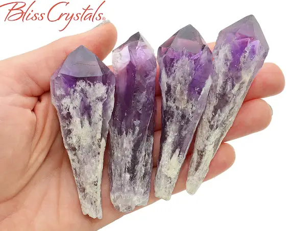 1 Snowflake Amethyst 28 - 42 Gm Rough Point Healing Crystal And Stone #ar51