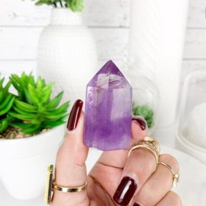 Shop Amethyst Stones & Crystals! Natural Amethyst Crystal Point Large Amethyst Tower Healing Crystals Home Decor Crystal Gifts | Natural genuine stones & crystals in various shapes & sizes. Buy raw cut, tumbled, or polished gemstones for making jewelry or crystal healing energy vibration raising reiki stones. #crystals #gemstones #crystalhealing #crystalsandgemstones #energyhealing #affiliate #ad