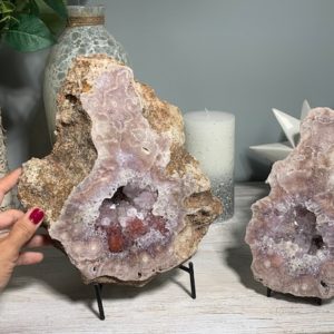 2pc 9.4" 238 mm Pink Amethyst Slab, Pink Amethyst Geode, Standing Geode, Natural Stone, Crystal Cluster #3746 | Natural genuine stones & crystals in various shapes & sizes. Buy raw cut, tumbled, or polished gemstones for making jewelry or crystal healing energy vibration raising reiki stones. #crystals #gemstones #crystalhealing #crystalsandgemstones #energyhealing #affiliate #ad