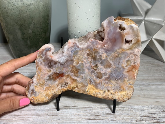 6.8" 172 Mm Pink Amethyst Slab, Pink Amethyst Geode, Standing Geode, Natural Stone, Crystal Cluster #679