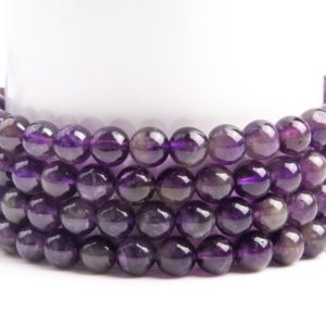 Shop Amethyst Round Beads! Natural Deep Purple Amethyst Gemstone Grade A Round 6mm Loose Beads | Natural genuine round Amethyst beads for beading and jewelry making.  #jewelry #beads #beadedjewelry #diyjewelry #jewelrymaking #beadstore #beading #affiliate #ad