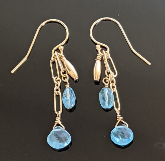 Gold Filled And Neon Apatite Earrings