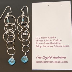Shop Apatite Earrings! Sterling Silver And Neon Apatite Earrings | Natural genuine Apatite earrings. Buy crystal jewelry, handmade handcrafted artisan jewelry for women.  Unique handmade gift ideas. #jewelry #beadedearrings #beadedjewelry #gift #shopping #handmadejewelry #fashion #style #product #earrings #affiliate #ad