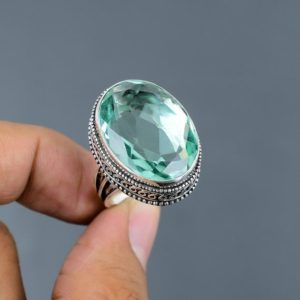 Shop Apatite Rings! Faceted Apatite Ring 925 Sterling Silver Ring Dainty Vintage Ring Handmade Ethnic Style Jewelry Genuine Gemstone Ring Available In Ring Size | Natural genuine Apatite rings, simple unique handcrafted gemstone rings. #rings #jewelry #shopping #gift #handmade #fashion #style #affiliate #ad