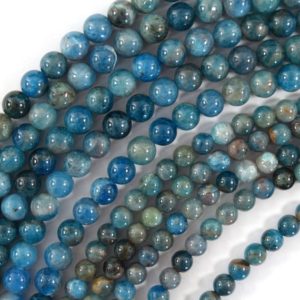 Shop Apatite Round Beads! Natural Blue Apatite Round Beads Gemstone 15.5" Strand 6mm 8mm S2 | Natural genuine round Apatite beads for beading and jewelry making.  #jewelry #beads #beadedjewelry #diyjewelry #jewelrymaking #beadstore #beading #affiliate #ad