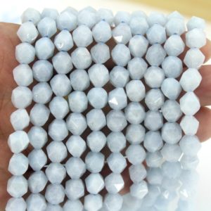 7x8mm Natural Faceted Star Cut Aquamarine Beads,Diamond cut Gemstone Beads,Spacer Beads for DIY Jewelry Making- 14-14.5 inches-46pcs-NS08 | Natural genuine beads Gemstone beads for beading and jewelry making.  #jewelry #beads #beadedjewelry #diyjewelry #jewelrymaking #beadstore #beading #affiliate #ad