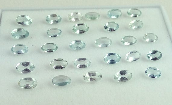 50 Piece Natural Aquamarine,oval Aquamarine,aquamarine,cut Stone Aquamarine,3x5mm Beads,wholesale,best Quality,aquamarine Oval Cut Gemstone
