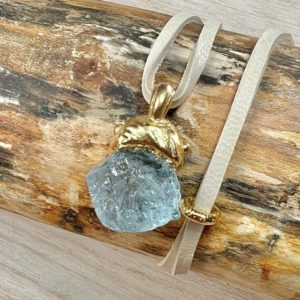 Shop Aquamarine Pendants! Rough Raw Natural AQUAMARINE, Pendant, 22K Gold Plated, Aquamarine Crystal, Aquamarin Specimen, Quality, Talisman, Amulet, unpolished Gemsto | Natural genuine Aquamarine pendants. Buy crystal jewelry, handmade handcrafted artisan jewelry for women.  Unique handmade gift ideas. #jewelry #beadedpendants #beadedjewelry #gift #shopping #handmadejewelry #fashion #style #product #pendants #affiliate #ad