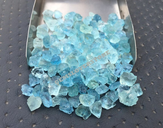 50 Pieces Blue Rough 6-8 Mm Raw,natural Aquamarine Gemstone Rough,loose Gemstone Aqua Raw,semi Precious Gemstone Rough,blue Aquamarine Raw