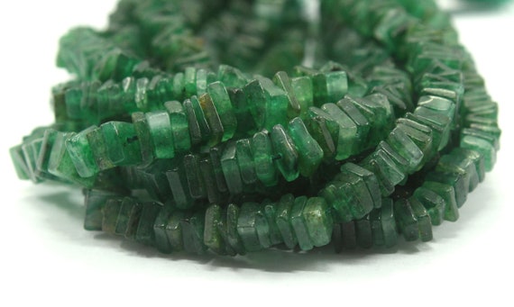 16"long Best Quality 1 Strand Natural Green Aventurine Gemstone, Smooth Heishi Beads,size 5-6 Mm Square Beads Making Aventurine Jewelry
