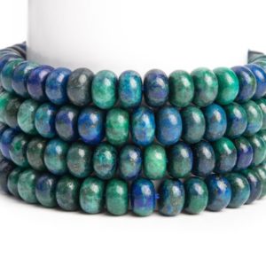 Azurite Gemstone Grade AAA Rondelle 8x5mm Loose Beads | Natural genuine rondelle Azurite beads for beading and jewelry making.  #jewelry #beads #beadedjewelry #diyjewelry #jewelrymaking #beadstore #beading #affiliate #ad