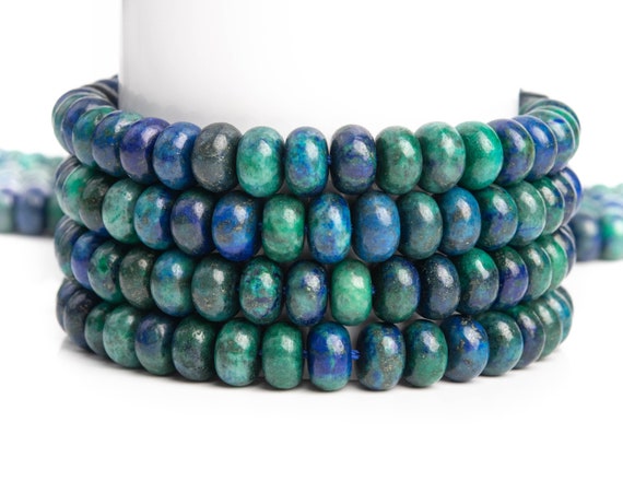 Azurite Gemstone Grade Aaa Rondelle 8x5mm Loose Beads