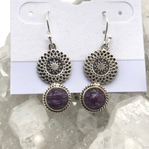 Shop Charoite Earrings! Gorgeous Russian Charoite Earrings | Natural genuine Charoite earrings. Buy crystal jewelry, handmade handcrafted artisan jewelry for women.  Unique handmade gift ideas. #jewelry #beadedearrings #beadedjewelry #gift #shopping #handmadejewelry #fashion #style #product #earrings #affiliate #ad