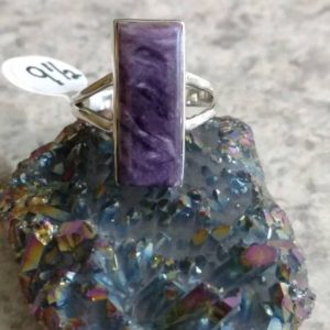 Shop Charoite Rings! Charoite Ring, Size 9 1/2 | Natural genuine Charoite rings, simple unique handcrafted gemstone rings. #rings #jewelry #shopping #gift #handmade #fashion #style #affiliate #ad