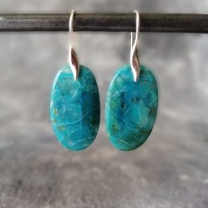 Chrysocolla Earrings Unique One Of Kind Silver Earrings Healing Crystal Earrings Earrings Gemstone Earrings Gifts For Her | Natural genuine Chrysocolla earrings. Buy crystal jewelry, handmade handcrafted artisan jewelry for women.  Unique handmade gift ideas. #jewelry #beadedearrings #beadedjewelry #gift #shopping #handmadejewelry #fashion #style #product #earrings #affiliate #ad