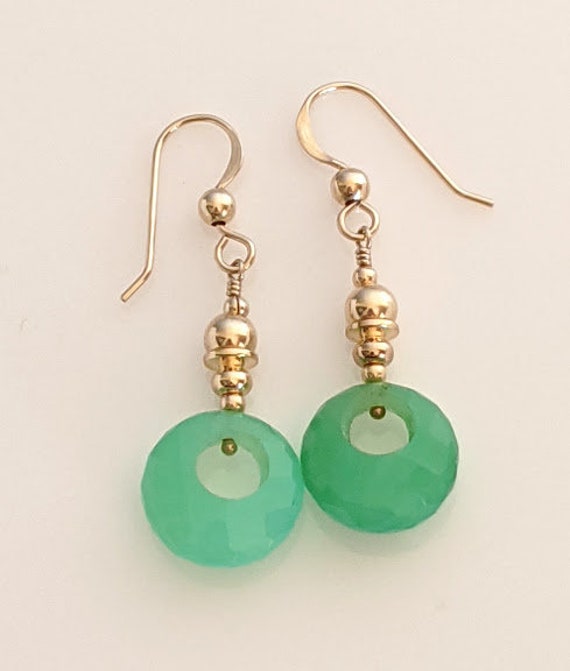 Gold-filled And Aa Chrysoprase Earrings