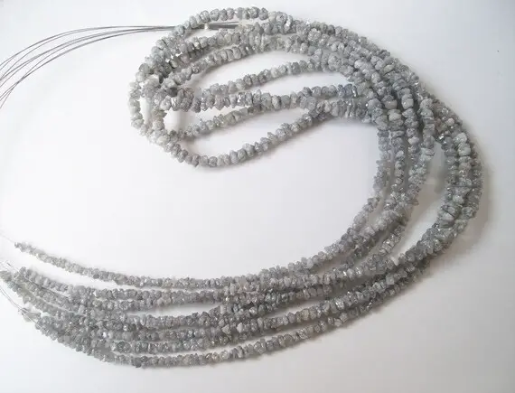 2mm To 3mm White Diamond Chips Beads, 8 Inch Or 16 Inch White Diamond Rough Uncut Bead Strand, Rough Diamond Beads, Uncut Raw Diamond Beads