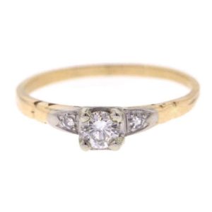 Shop Diamond Rings! Vintage Engagement Ring, Mid Century Two Tone Diamond Ring, Vintage Diamond Wedding Ring | Natural genuine Diamond rings, simple unique alternative gemstone engagement rings. #rings #jewelry #bridal #wedding #jewelryaccessories #engagementrings #weddingideas #affiliate #ad