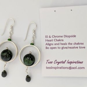 Shop Diopside Earrings! Sterling silver and genuine chrome diopside earrings | Natural genuine Diopside earrings. Buy crystal jewelry, handmade handcrafted artisan jewelry for women.  Unique handmade gift ideas. #jewelry #beadedearrings #beadedjewelry #gift #shopping #handmadejewelry #fashion #style #product #earrings #affiliate #ad