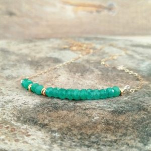 Shop Emerald Necklaces! Emerald Necklace Genuine Emerald Healing Necklace May Jewelry Birthday Gift ForHer | Natural genuine Emerald necklaces. Buy crystal jewelry, handmade handcrafted artisan jewelry for women.  Unique handmade gift ideas. #jewelry #beadednecklaces #beadedjewelry #gift #shopping #handmadejewelry #fashion #style #product #necklaces #affiliate #ad
