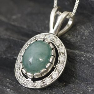 Shop Emerald Pendants! Antique Emerald Necklace, Natural Emerald, Real Emerald Pendant, May Birthstone, Vintage Pendant, Green Oval Pendant, Solid Silver Pendant | Natural genuine Emerald pendants. Buy crystal jewelry, handmade handcrafted artisan jewelry for women.  Unique handmade gift ideas. #jewelry #beadedpendants #beadedjewelry #gift #shopping #handmadejewelry #fashion #style #product #pendants #affiliate #ad