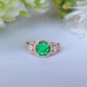 1.40 ct AAA Emerald solitaire ring*engagement ring*gift for wife * ring for proposal * ring for wife* | Natural genuine Array rings, simple unique handcrafted gemstone rings. #rings #jewelry #shopping #gift #handmade #fashion #style #affiliate #ad