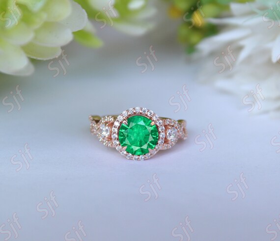 1.40 Ct Aaa Emerald Solitaire Ring*engagement Ring*gift For Wife * Ring For Proposal * Ring For Wife*