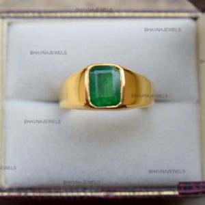 Shop Emerald Rings! Natural Emerald ring, 22K Gold Fill, signet ring , 925 sterling silver ring , women ring, Emerald man ring, Faceted Emerald gemstone | Natural genuine Emerald rings, simple unique handcrafted gemstone rings. #rings #jewelry #shopping #gift #handmade #fashion #style #affiliate #ad