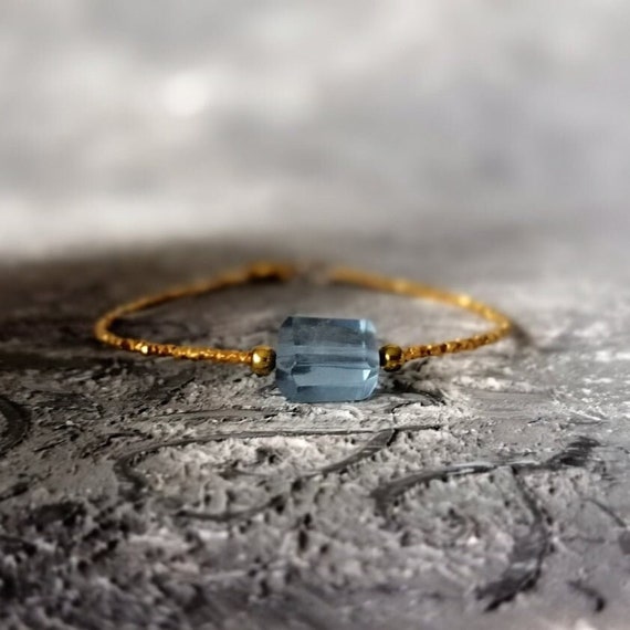 Blue Fluorite And 24k Gold Vermeil Beads Bracelet Healing Crystal Bracelet Gemstone Bracelet Gifts For Her