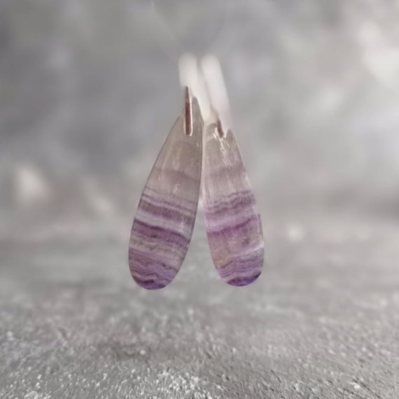Fluorite Earrings Silver Gold Or Rose Gold Earrings Healing Crystal Jewelry Gifts For Her