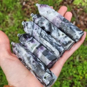 Shop Fluorite Points & Wands! Empowerment Stone Purple Sphalerite with Fluorite Tower Crystal Mineral Rock | Natural genuine stones & crystals in various shapes & sizes. Buy raw cut, tumbled, or polished gemstones for making jewelry or crystal healing energy vibration raising reiki stones. #crystals #gemstones #crystalhealing #crystalsandgemstones #energyhealing #affiliate #ad