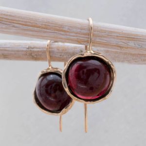 Garnet Earrings, 14K Solid Rose Gold Earrings, Drop Earrings, Gold Earrings, Rose Gold Drop Earrings, Birthstone Jewelry, Anniversary Gift | Natural genuine Array jewelry. Buy crystal jewelry, handmade handcrafted artisan jewelry for women.  Unique handmade gift ideas. #jewelry #beadedjewelry #beadedjewelry #gift #shopping #handmadejewelry #fashion #style #product #jewelry #affiliate #ad