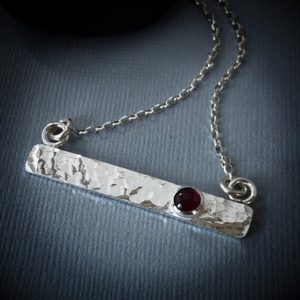 Shop Garnet Necklaces! Sterling silver bar necklace with Garnet gemstone,  Sterling bar necklace, January birthstone necklace, bar necklace, birthstones necklace | Natural genuine Garnet necklaces. Buy crystal jewelry, handmade handcrafted artisan jewelry for women.  Unique handmade gift ideas. #jewelry #beadednecklaces #beadedjewelry #gift #shopping #handmadejewelry #fashion #style #product #necklaces #affiliate #ad