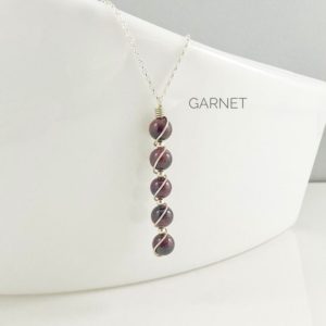 Shop Garnet Necklaces! Garnet necklace Sterling Silver, January birthstone, natural gemstone | Natural genuine Garnet necklaces. Buy crystal jewelry, handmade handcrafted artisan jewelry for women.  Unique handmade gift ideas. #jewelry #beadednecklaces #beadedjewelry #gift #shopping #handmadejewelry #fashion #style #product #necklaces #affiliate #ad
