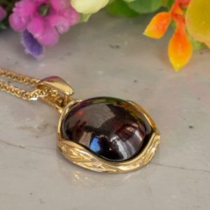 Vintage Style Garnet Pendant, 14K Yellow Gold, Vintage Necklace, Garnet Jewelry, Dainty Gold Necklace, Handmade Jewelry, Necklace For Her | Natural genuine Garnet pendants. Buy crystal jewelry, handmade handcrafted artisan jewelry for women.  Unique handmade gift ideas. #jewelry #beadedpendants #beadedjewelry #gift #shopping #handmadejewelry #fashion #style #product #pendants #affiliate #ad