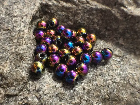 Multi-color Hematite Beads, Wholesale Gemstone Beads, Round Natural Stone Jewelry Beads, 4mm 6mm 8mm 10mm 12mm 5-200pcs
