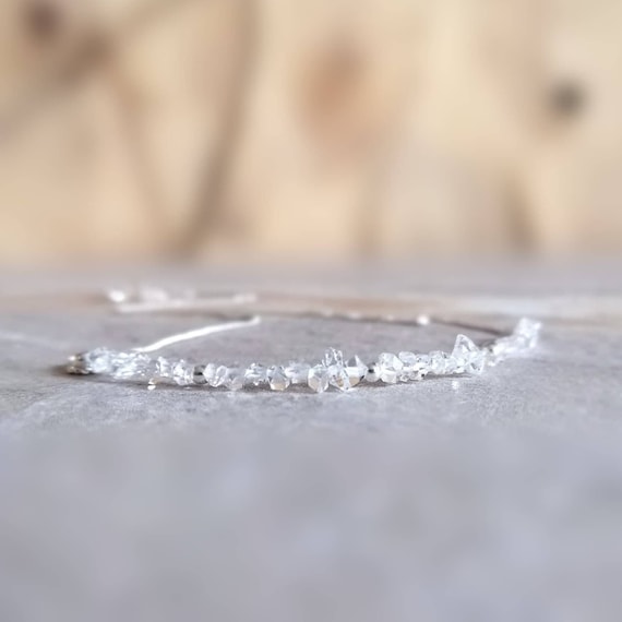 Herkimer Diamond Necklace April Birthstone Dainty Necklace Prong Necklace Silver Necklace Quartz Necklace, Gifts For Her
