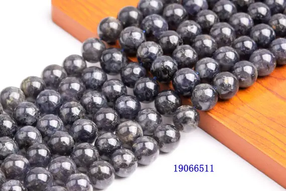 Natural Dark Blue Iolite Gemstone Grade Aa Round 10mm 11mm Loose Beads