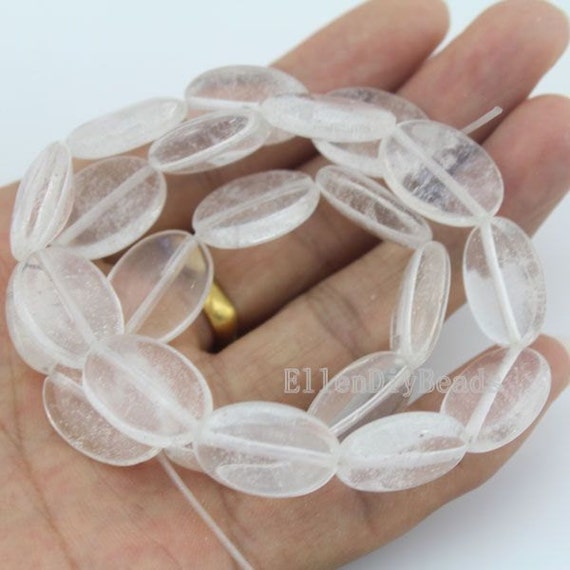 12x18mm Clear White Oval Jade, Smooth Flat Beads, One Full Strand, Transparent Color Stones, Veined Beads, Wholesale Loose Beads----stn00332
