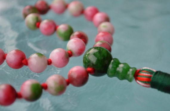 Mixed Jade Quarter Mala Beads, Pocket Mala Beads,mini Mala Beads - Nirvana Meditation 8mm 27+1 Prayer Beads For Awakening Chakra Kundalini